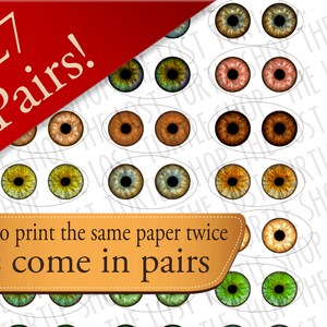 Doll Eyes, Realistic Irises Download for Mini Bottle Caps Pendants ...