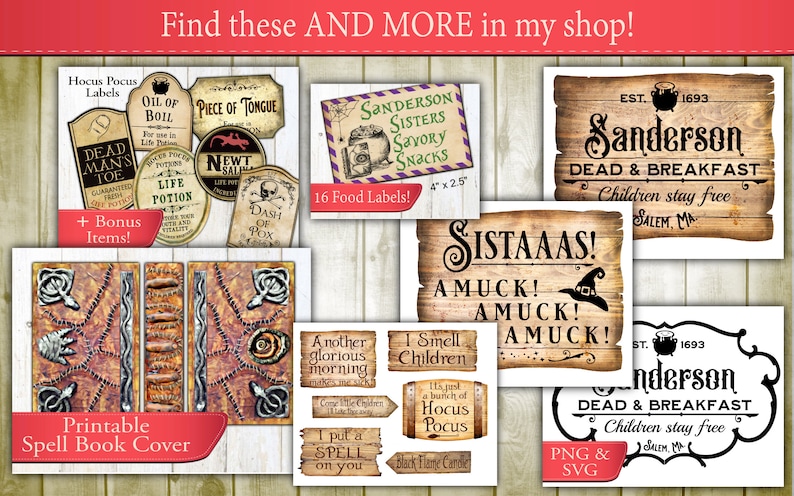 Printable Hocus Pocus Party Signs Sanderson Sisters Posters Etsy