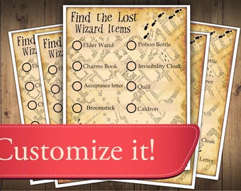 Wizard Scavenger Hunt, Wizard Party Game, Treasure Hunt for Wizard Birthday Party, Kids Party Game, Indoor or Outdoor