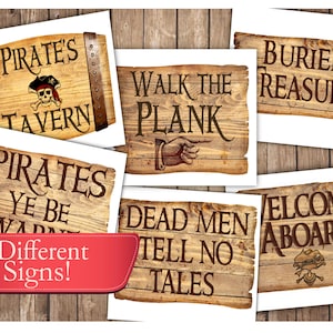 Printable Pirate Party Sign, Pirate Party Posters, Instant