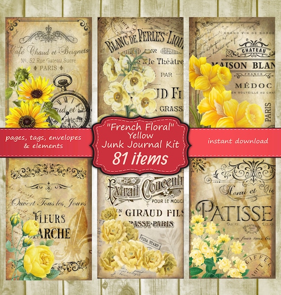 Flower Postage Stamps International Printable Ephemera Collage Sheet  instant download digital junk journal scrapbooking