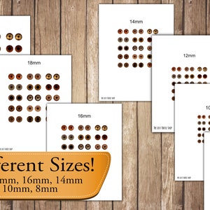 Printable Eyes Realistic Irises, Brown Eyes, Brown Irises, Hazel, Doll ...
