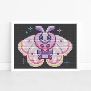 Pastel Moth Cross Stitch Pattern, Nature Cross Stitch, Moth Embroidery, Insect Cross Stitch, Gift for Moth Lover, Cross Stitch Gift