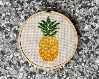 Pineapple Cross Stitch Pattern, Food Cross Stitch, Kitchen Decor, Geometric Design, Modern Cross Stitch, Counted Cross Stitch