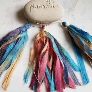 Silk Tassel, Sari Silk Tassel, Hand-Dyed Silk Tassel, Tassels for Malas, Artisan Silk Tassel, Mala Tassel