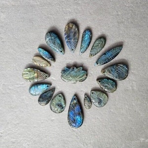 Carved Labradorite Guru Bead: One-of-a-Kind Mala Making Pendant