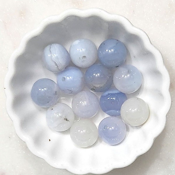 Blue Lace Agate Guru Beads for Malas, Guru Beads, Metaphysical Guru Beads, Metaphysical Crystals