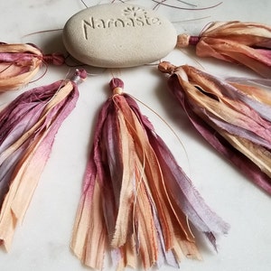 Silk Tassel, Sari Silk Tassel, Hand-Dyed Silk Tassel, Tassels for Malas, Artisan Silk Tassel, Mala Tassel