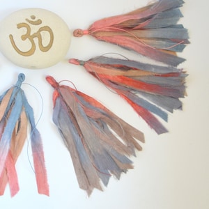 Silk Tassel, Sari Silk Tassel, Hand-Dyed Silk Tassels, Tassels for Malas, Artisan Silk Tassel