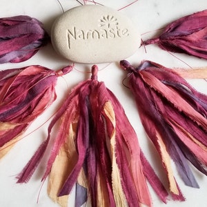 Silk Tassel, Sari Silk Tassel, Hand-Dyed Silk Tassel, Tassels for Malas, Artisan Silk Tassel, Mala Tassel