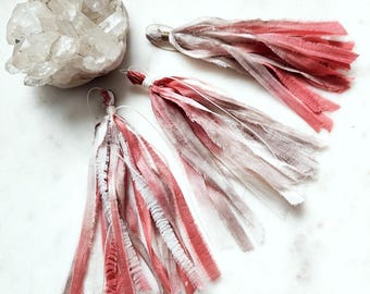 Silk Tassel, Sari Silk Tassel, Hand-Dyed Silk Tassels, Tassels for Malas, Artisan Tassel, Mala Tassel