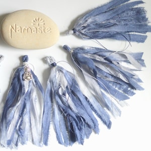 Silk Tassel, Sari Silk Tassel, Hand-Dyed Silk Tassels, Tassels for Malas, Artisan Silk Tassel, Mala Tassel