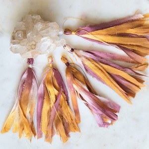 Silk Tassel, Sari Silk Tassel, Hand-Dyed Silk Tassels, Tassels for Malas, Artisan Tassel, Mala Tassel