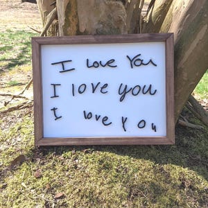 I Love You Handwriting Sign, Custom Handwriting Sign, Personalized Wood Sign, Memorial Handwriting Gift, I Love You Keepsake, Wedding Gift