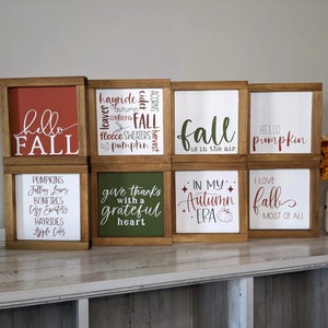 Hello Fall Sign, Fall Decor, Farmhouse Decor, Hello Pumpkin Fall Sign, Fall Tiered Tray Sign, Seasonal Sign, Autumn Decor, Rustic Signs