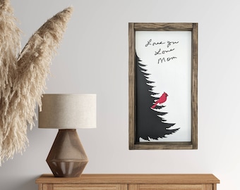 Personalized Handwriting Sign, Personalized In Memory of Gifts, Handwriting Keepsake, Cardinal Memorial Gift, Handwriting Gift for Women