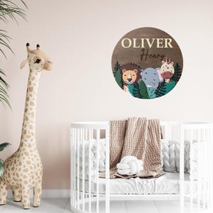 Jungle Nursery Name Decor, Personalized Safari Sign, Safari Animal Wall Art, Nursery Room Name Sign, Jungle Animal Wall Decor, Baby Room
