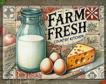 READY To PRESS - Farm Fresh Country Kitchen - Cutting Board Design - Sublimation Print - NoT DiGITAL - NoT DTF