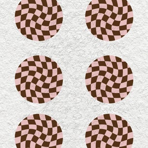 LISTO PARA IMPRIMIR - Impresiones de posavasos de autos retro - Transferencia de sublimación impresa - Página impresa de 8.5 x 11 - 6 por página - NO DIGITAL Retro Checkerboard