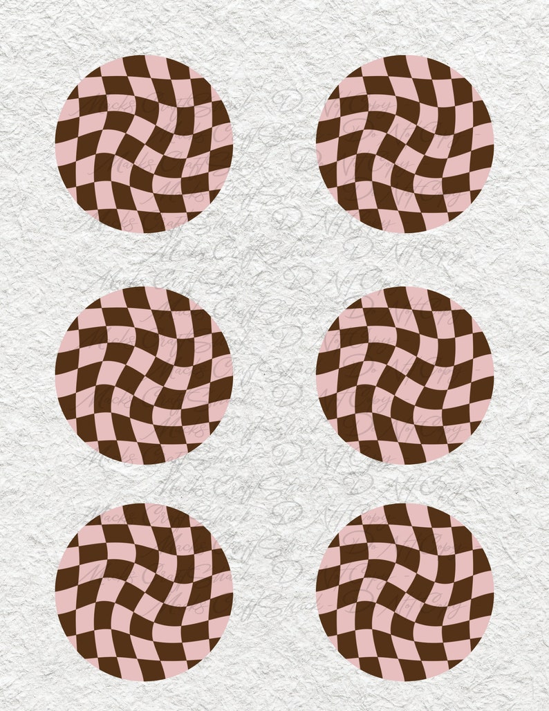 LISTO PARA IMPRIMIR - Impresiones de posavasos de autos retro - Transferencia de sublimación impresa - Página impresa de 8.5 x 11 - 6 por página - NO DIGITAL Retro Checkerboard