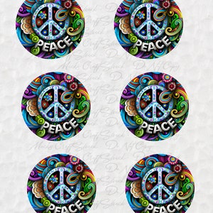 LISTO PARA IMPRIMIR - Impresiones de posavasos de autos retro - Transferencia de sublimación impresa - Página impresa de 8.5 x 11 - 6 por página - NO DIGITAL Peace