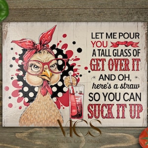 IMPRESIÓN POR SUBLIMACIÓN - LISTA PARA PRESENTAR - Pollo - Supéralo - Ánimo - Diseño de tabla de cortar - No digital - No UVDTF