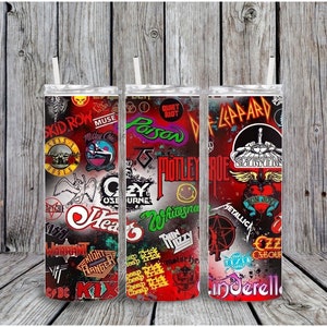 Ready To Press Rock Band Graffiti Wall Art 2 Tumbler Print - Sublimation Tumbler PRINT Transfer-  PRINTED Design for Sublimation Tumbler