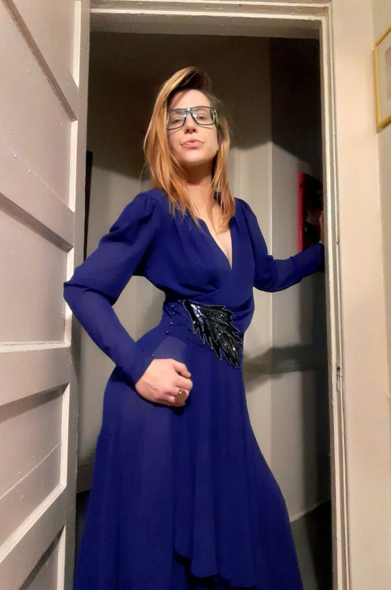 1980's asymmetrical wrap dress
