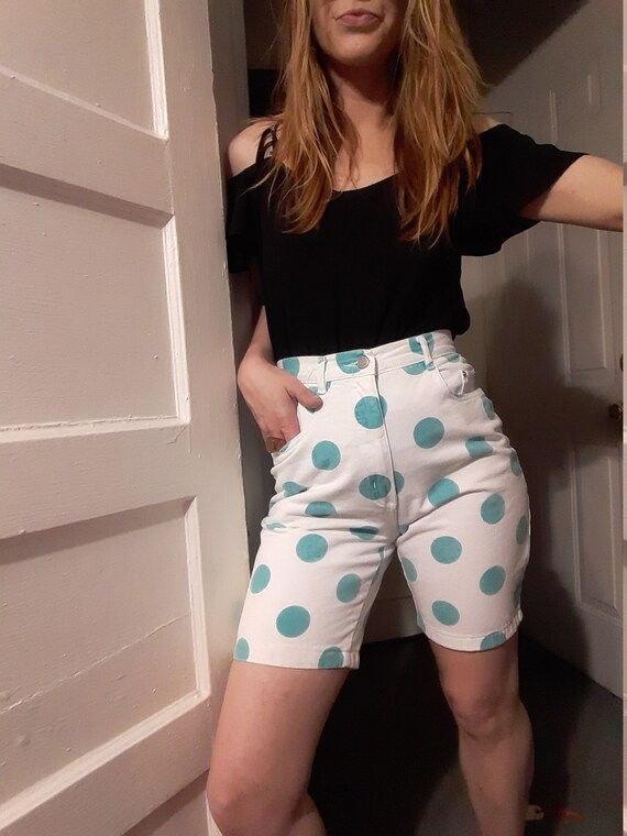 1980's denim shorts w/ polka-dots by Gitano 0