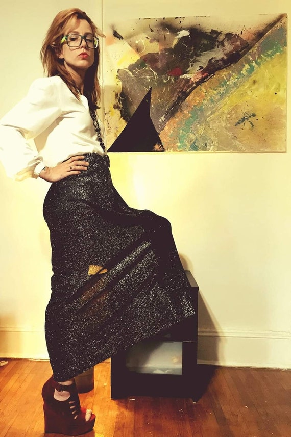Metallic 1970's lurex maxi skirt