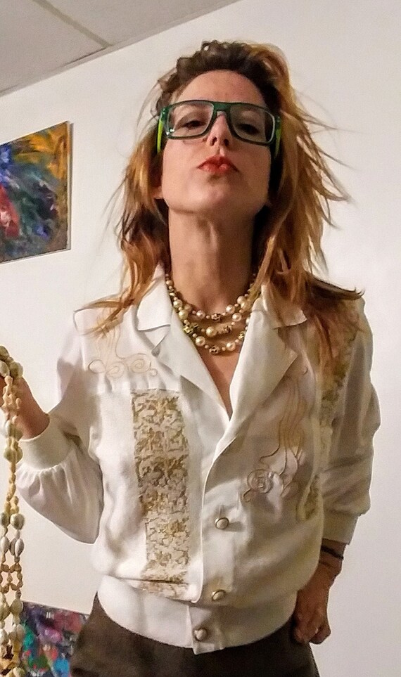 SALE - 1980's metallic blouse