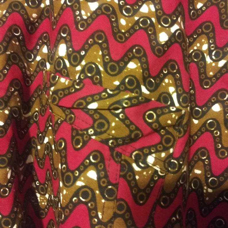 Men/'s vintage batik style button down shirt handmade in Java