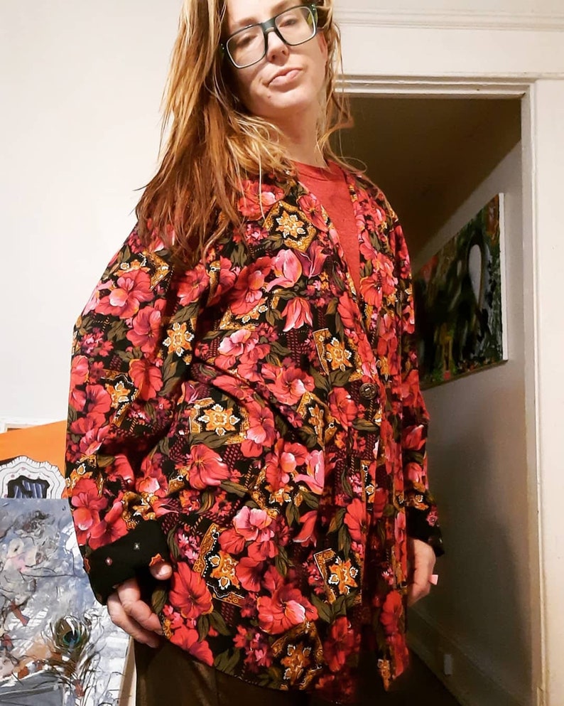 1980/'s psychedelic secret garden blazer