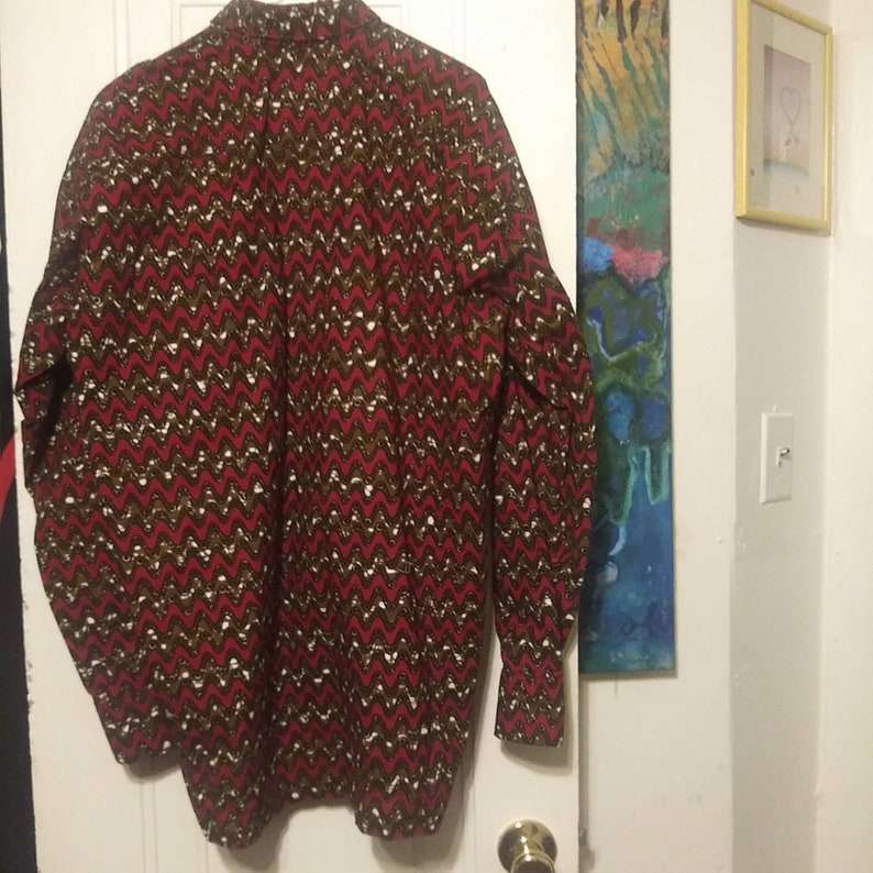 Men/'s vintage batik style button down shirt handmade in Java