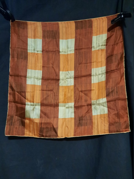 1940's geometric checked silk Vera Neumann scarf