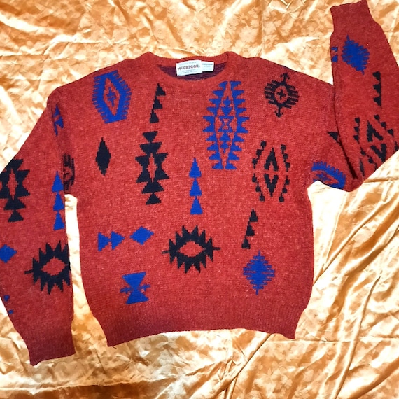 Men's 1980's Aztec sweater by McGregor
