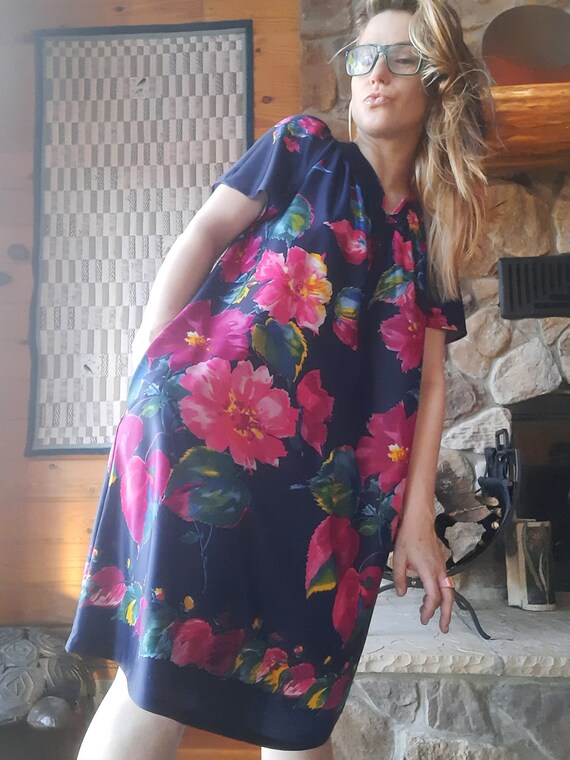neon floral disco caftan \
