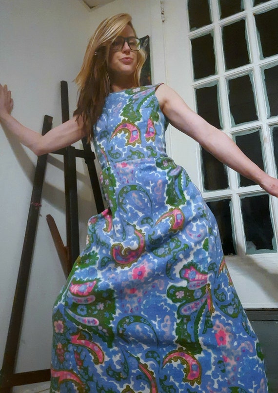1960's psychedelic paisley bridesmaid's gown