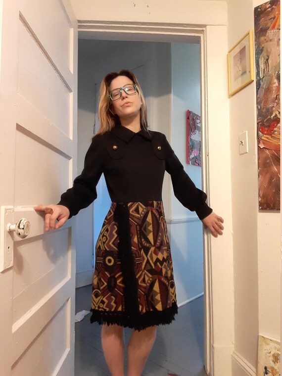 1960's Carol Craig tapestry dress
