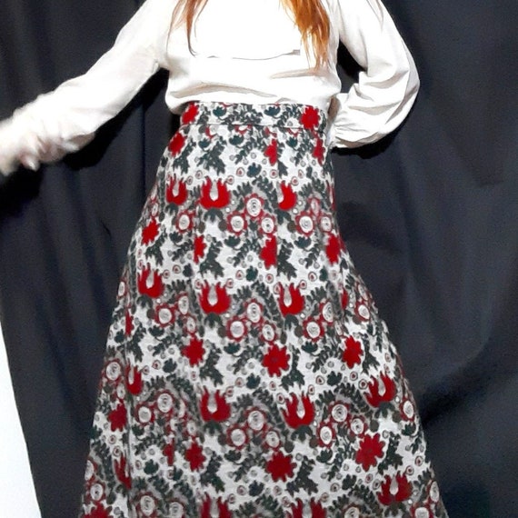 1970's psychedelic Holiday tapestry maxi skirt