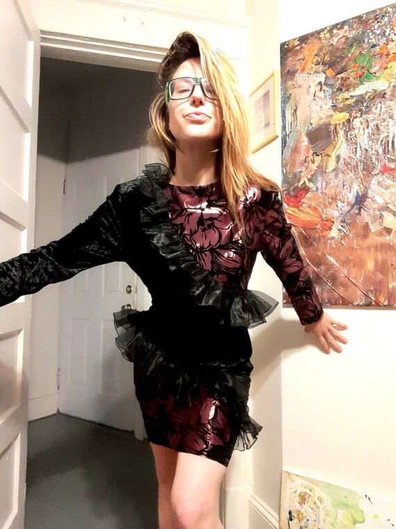 Asymmetrical 1980's party gown