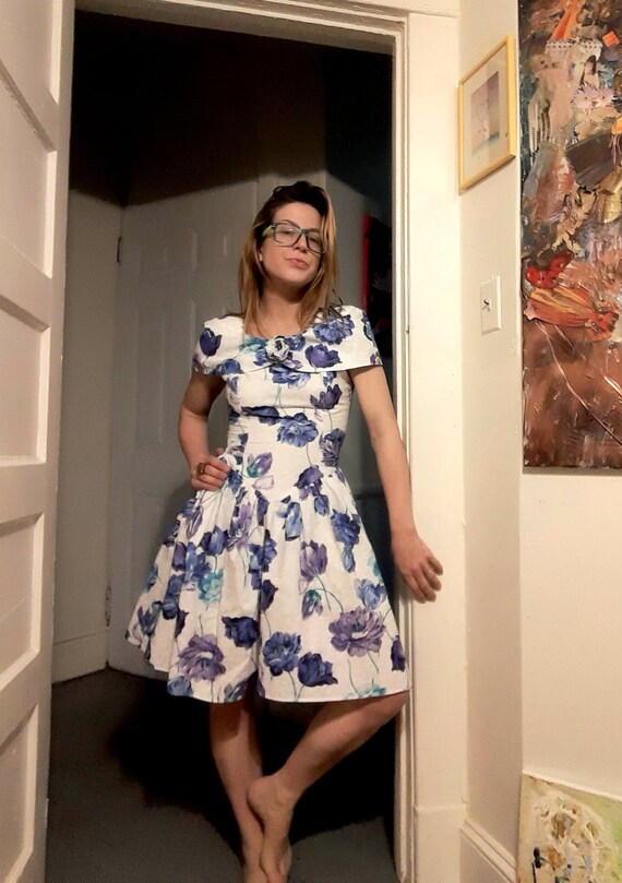 1980's floral party dress