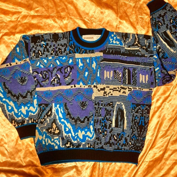1980's ugly melting arcade sweater by McGregor