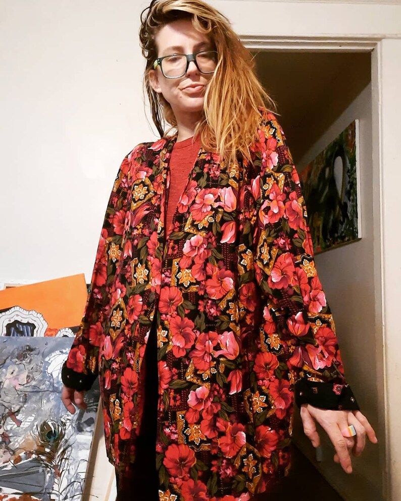 1980/'s psychedelic secret garden blazer