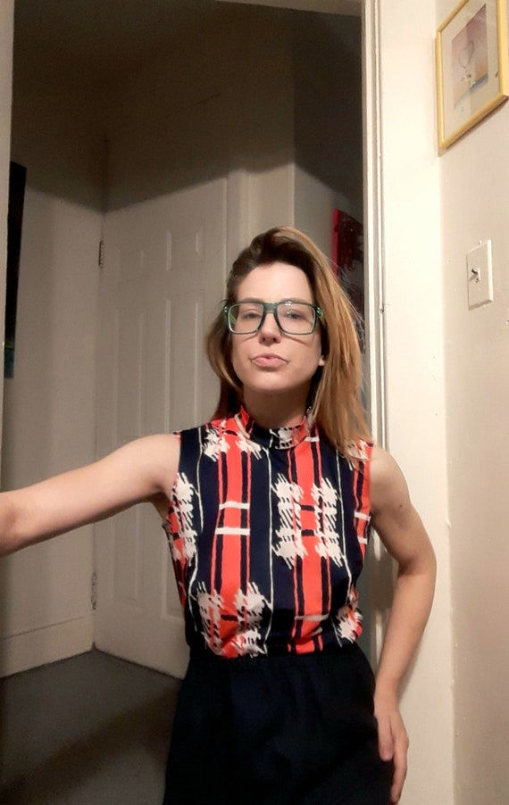 Mod 1960's mock neck tank