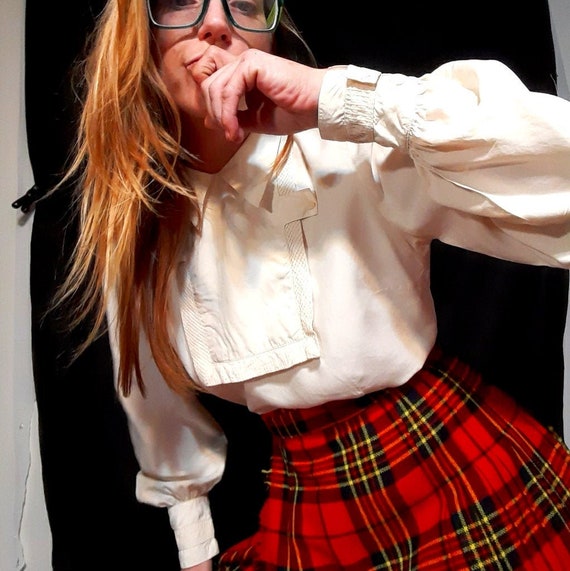 80's does 40's elegant silk blouse