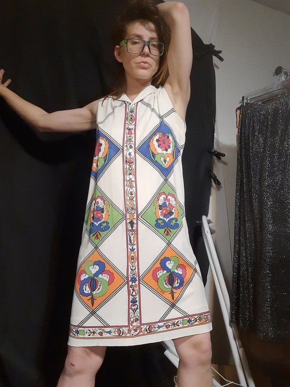 1960's Mod geometric shift dress by Serbin
