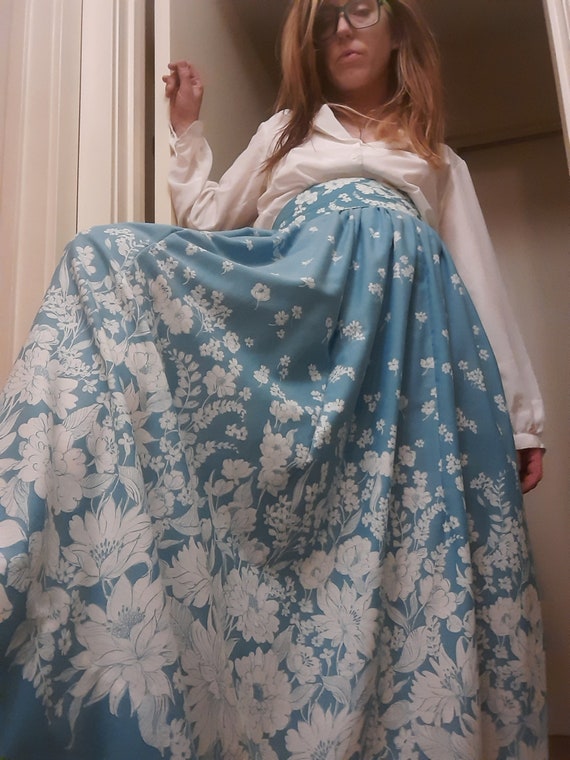 1940's Rockabilly maxi skirt w/ reversible belt