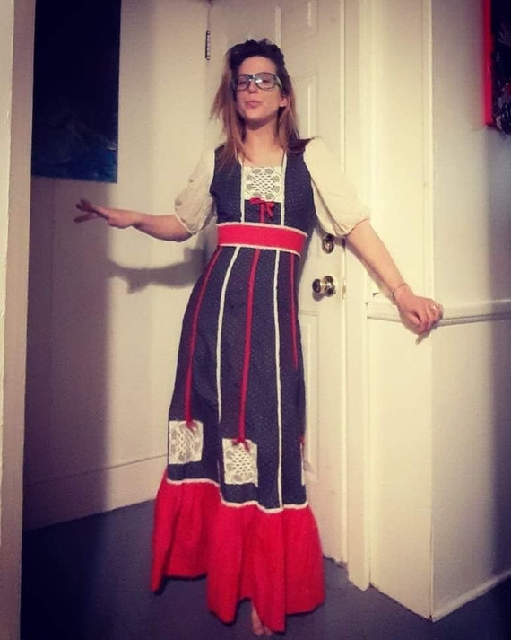 1970's Gunne Sax style prairie dress