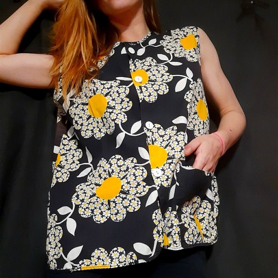 1960's mid century daisy tunic ~ smock